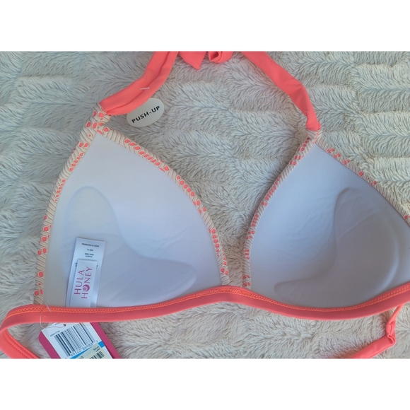 NEW Hula Honey Ginger Crochet Halter Push-Up Bikini Top - Picture 14 of 16